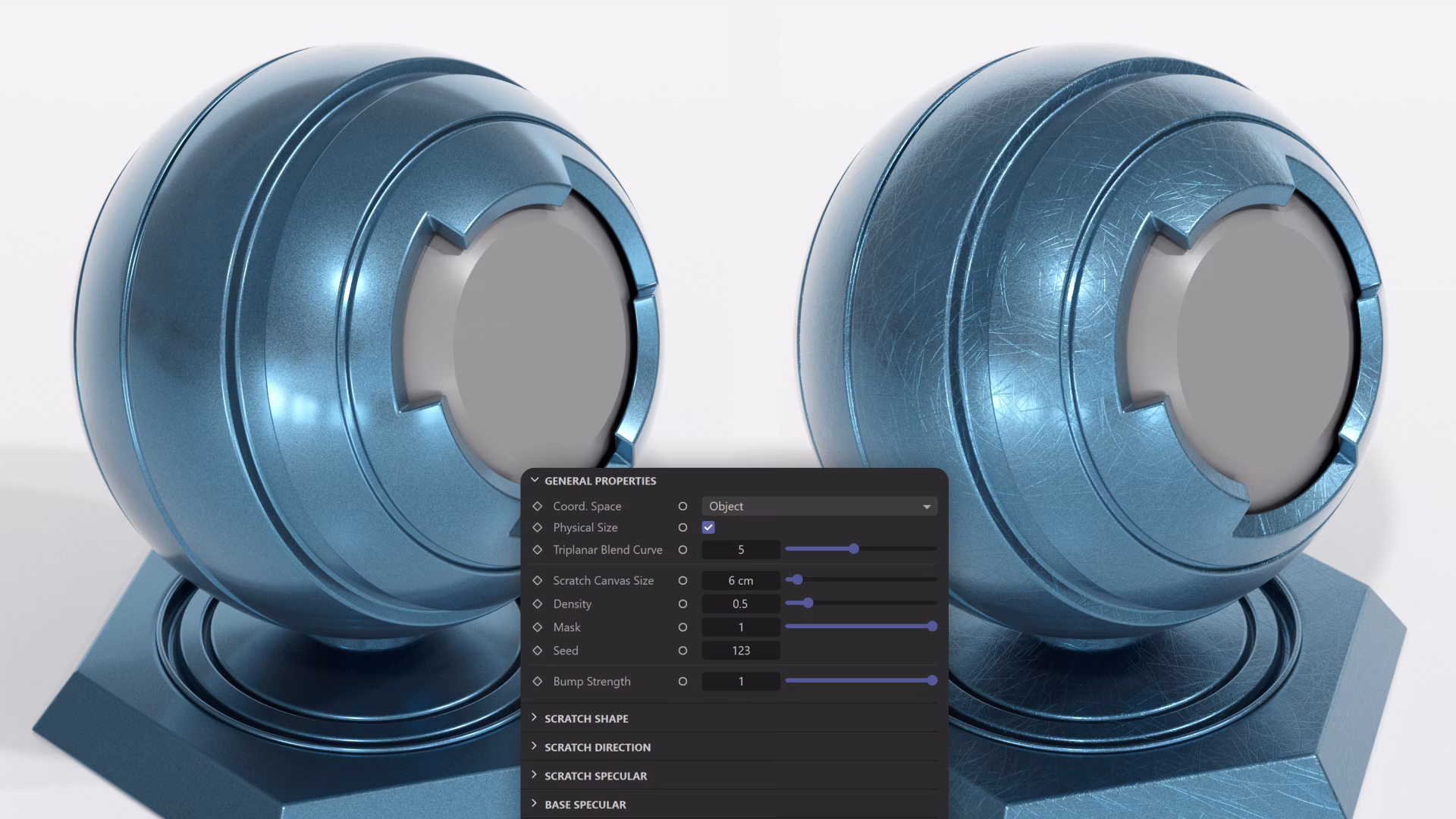 Redshift Procedural Scratch Utility Shader 程序化刮痕材質效果