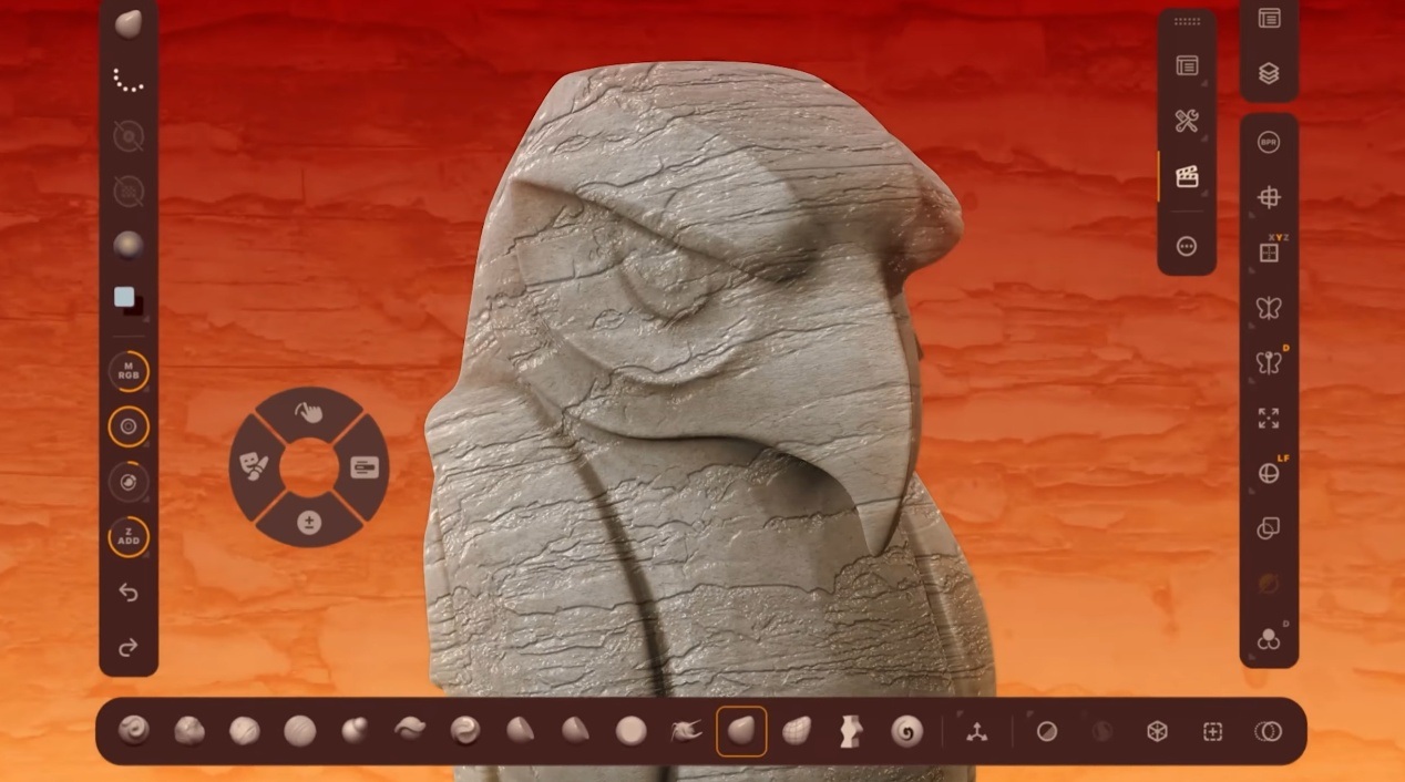 ZBrush for iPad 雕刻與操作介面
