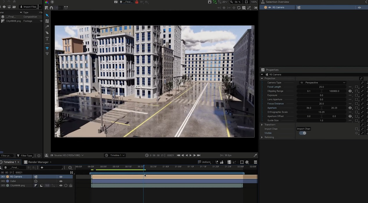 Red Giant Scene Light 在 After Effects 中的控制介面