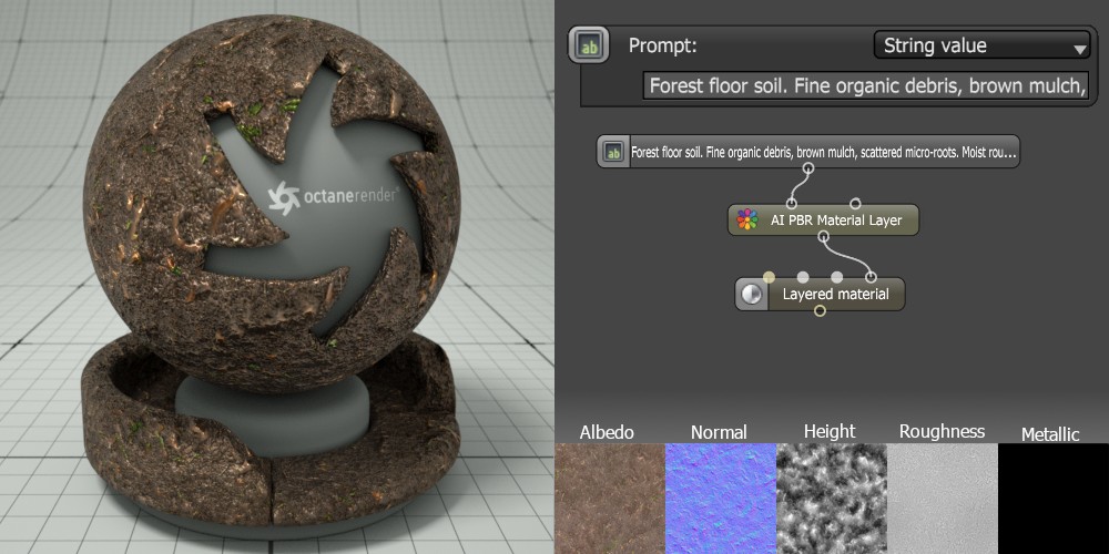 OctaneRender Generative PBR Materials 生成式材質示意